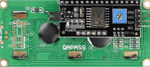 LCD1602 with I2C board attached (rear)